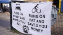 Banner pro Radverkehr von der Critical Mass